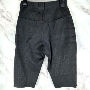 Fendi Black Zucca Monogram Capri Shorts